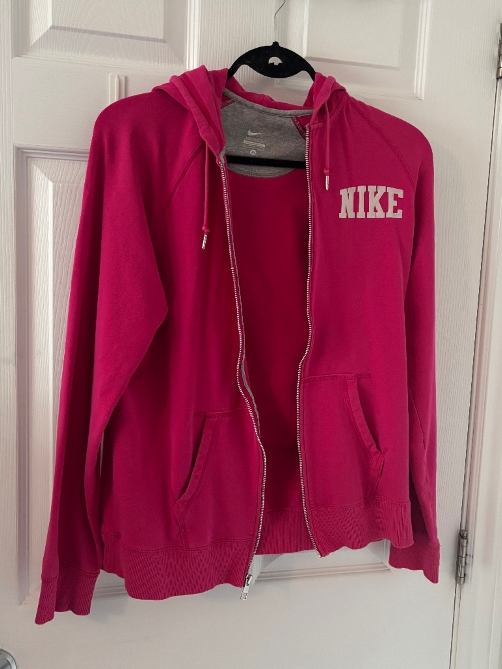 Nike Women’s Pink Full Zip Hoodie Sweatshirt XL Y2K Athletic Casual - Picture 1 of 2